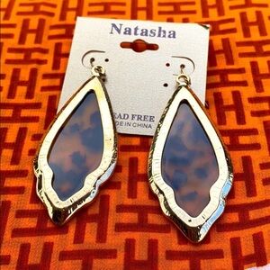 New Natasha Faux Tortoise Shell with Gold Earrings